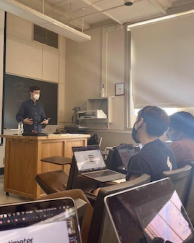 Teacher talking to a class